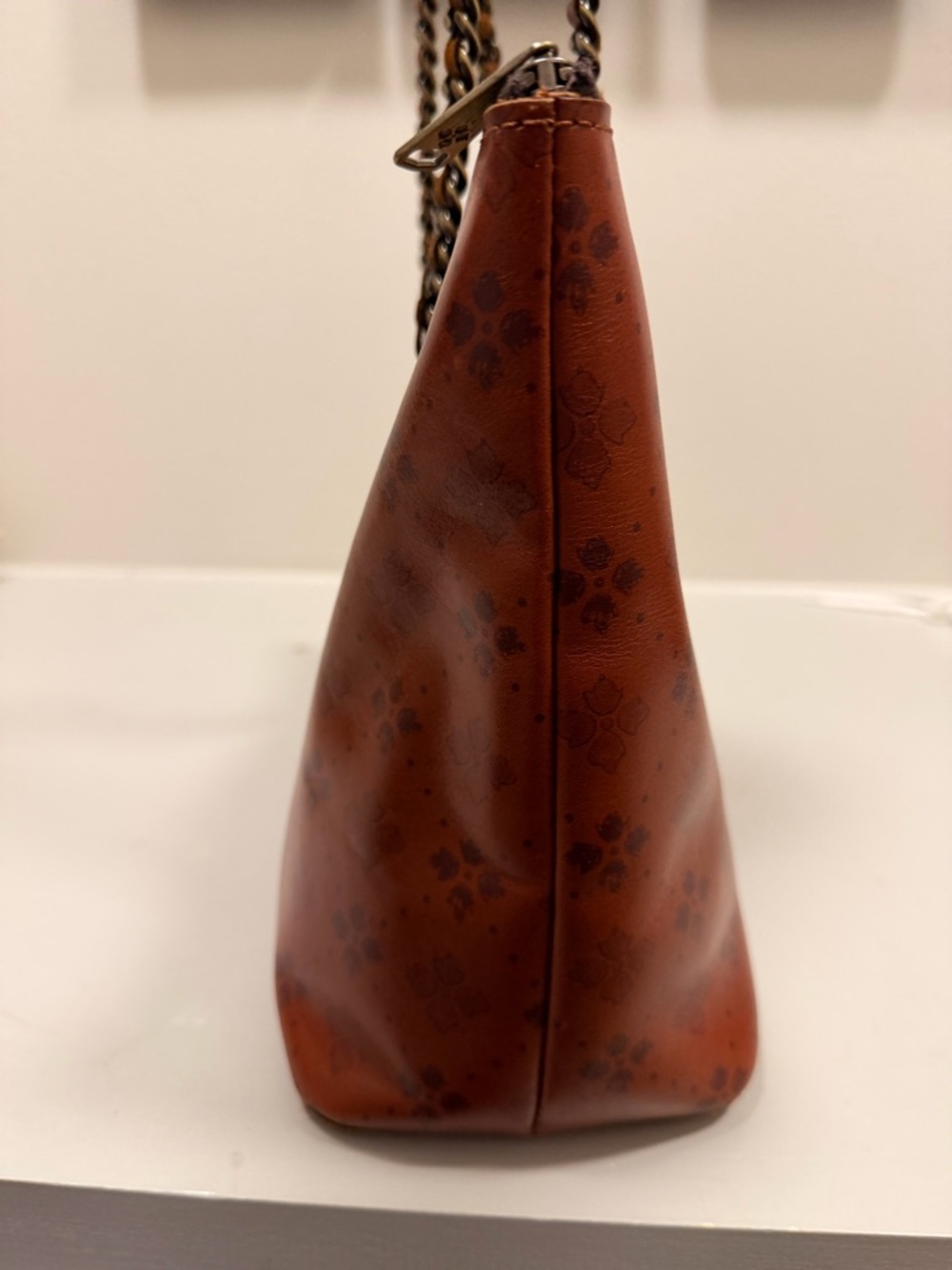 Gorgeous Patricia Nash Brown Chain-Handle Tote Bag in Burnt Orange - Picture 5 of 13